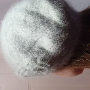 H&M Angora Grey flower Beret one size